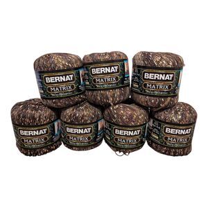 7X BERNAT MATRIX Ribbon Yarn Natural Network Brown 1.75 Oz/140 Yds Each New